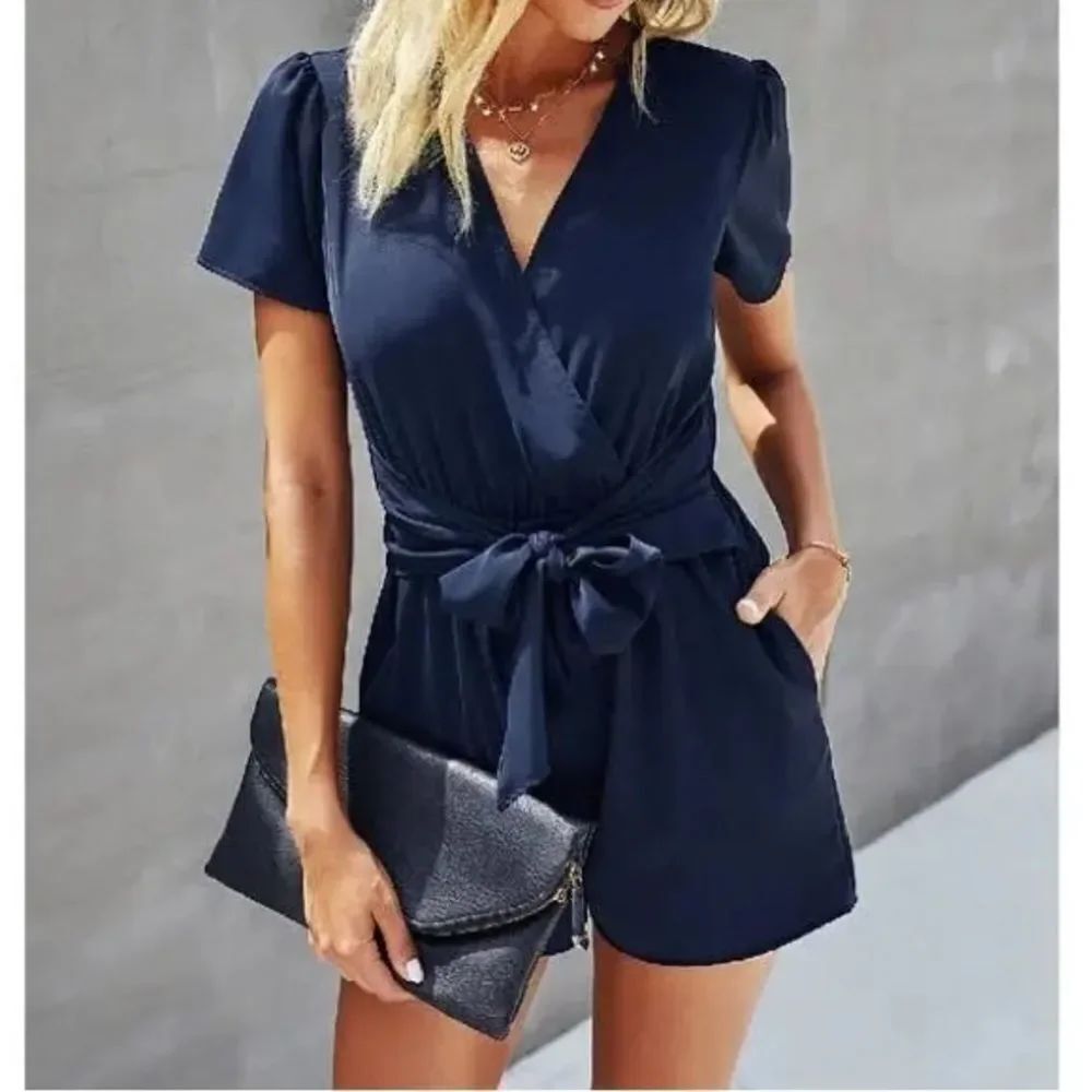 Boden Women’s Navy Blue “Caroline” Jersey Knit Romper w/Pockets (Size: 6R)
